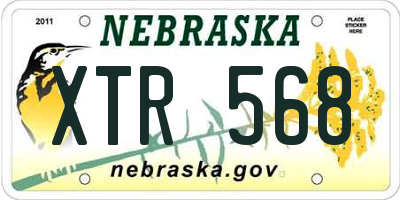 NE license plate XTR568