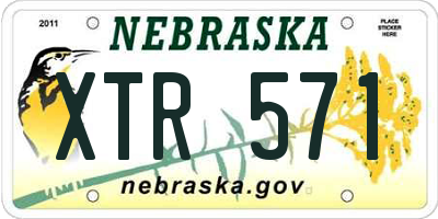 NE license plate XTR571