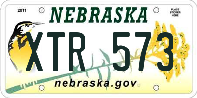 NE license plate XTR573