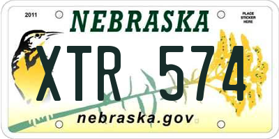 NE license plate XTR574