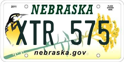 NE license plate XTR575