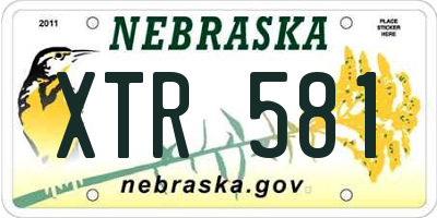 NE license plate XTR581