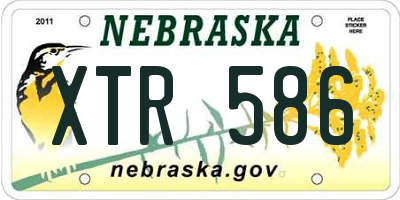 NE license plate XTR586