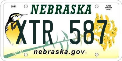 NE license plate XTR587