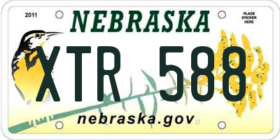 NE license plate XTR588