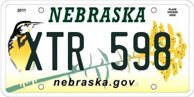 NE license plate XTR598