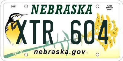 NE license plate XTR604
