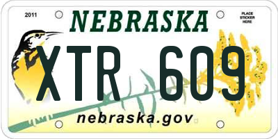 NE license plate XTR609