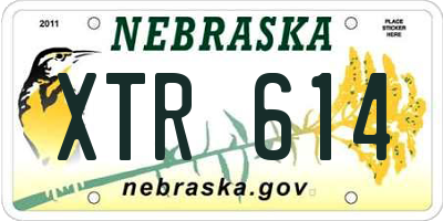 NE license plate XTR614