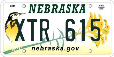 NE license plate XTR615
