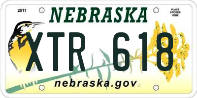 NE license plate XTR618