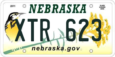 NE license plate XTR623