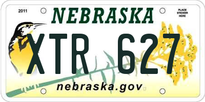 NE license plate XTR627