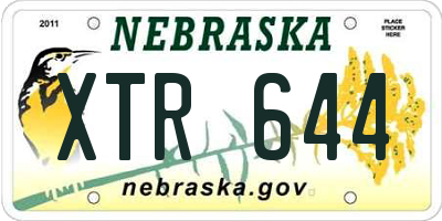 NE license plate XTR644