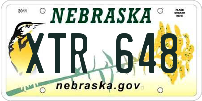 NE license plate XTR648