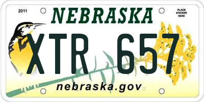 NE license plate XTR657