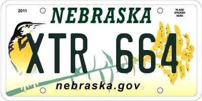 NE license plate XTR664