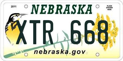 NE license plate XTR668