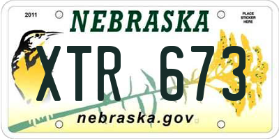 NE license plate XTR673