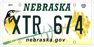 NE license plate XTR674