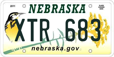 NE license plate XTR683