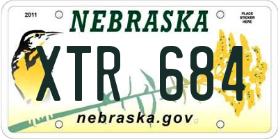 NE license plate XTR684