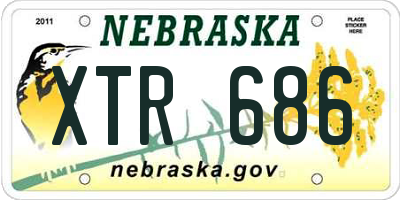 NE license plate XTR686