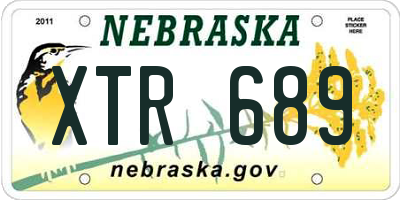 NE license plate XTR689
