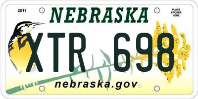 NE license plate XTR698