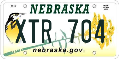 NE license plate XTR704