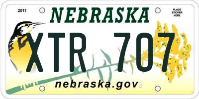 NE license plate XTR707