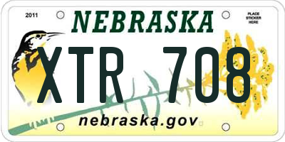 NE license plate XTR708