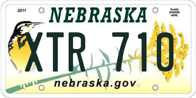 NE license plate XTR710