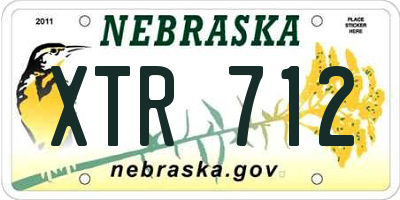 NE license plate XTR712