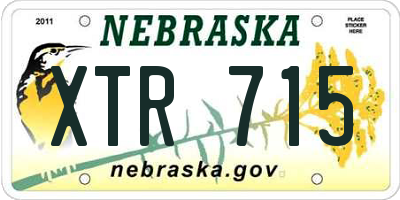 NE license plate XTR715
