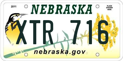 NE license plate XTR716