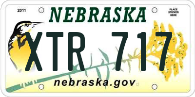 NE license plate XTR717