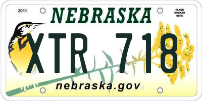 NE license plate XTR718