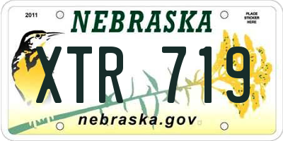 NE license plate XTR719