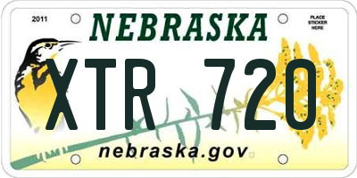 NE license plate XTR720