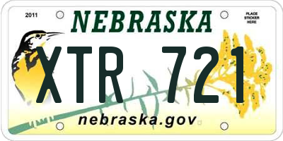 NE license plate XTR721
