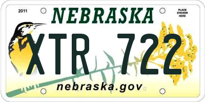 NE license plate XTR722