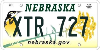 NE license plate XTR727
