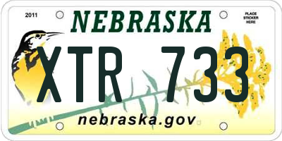NE license plate XTR733