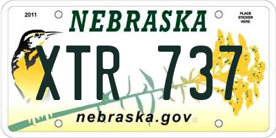 NE license plate XTR737