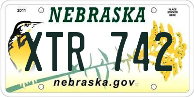 NE license plate XTR742