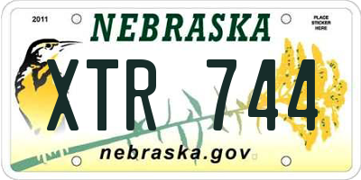 NE license plate XTR744