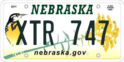 NE license plate XTR747