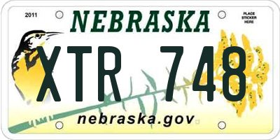 NE license plate XTR748