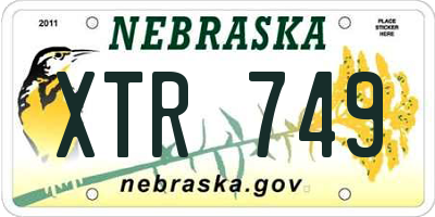 NE license plate XTR749